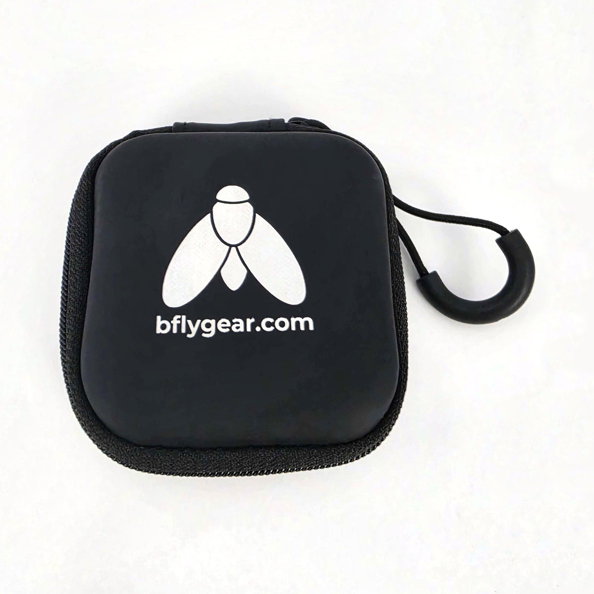 BFly Accessory Case, compact zippered EVA case with BFly Gear logo and clip loop