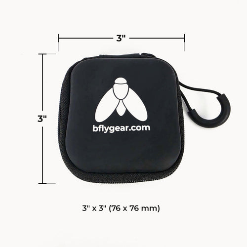 BFly Accessory Case dimensions: 3 inches by 3 inches (76 x 76 mm)