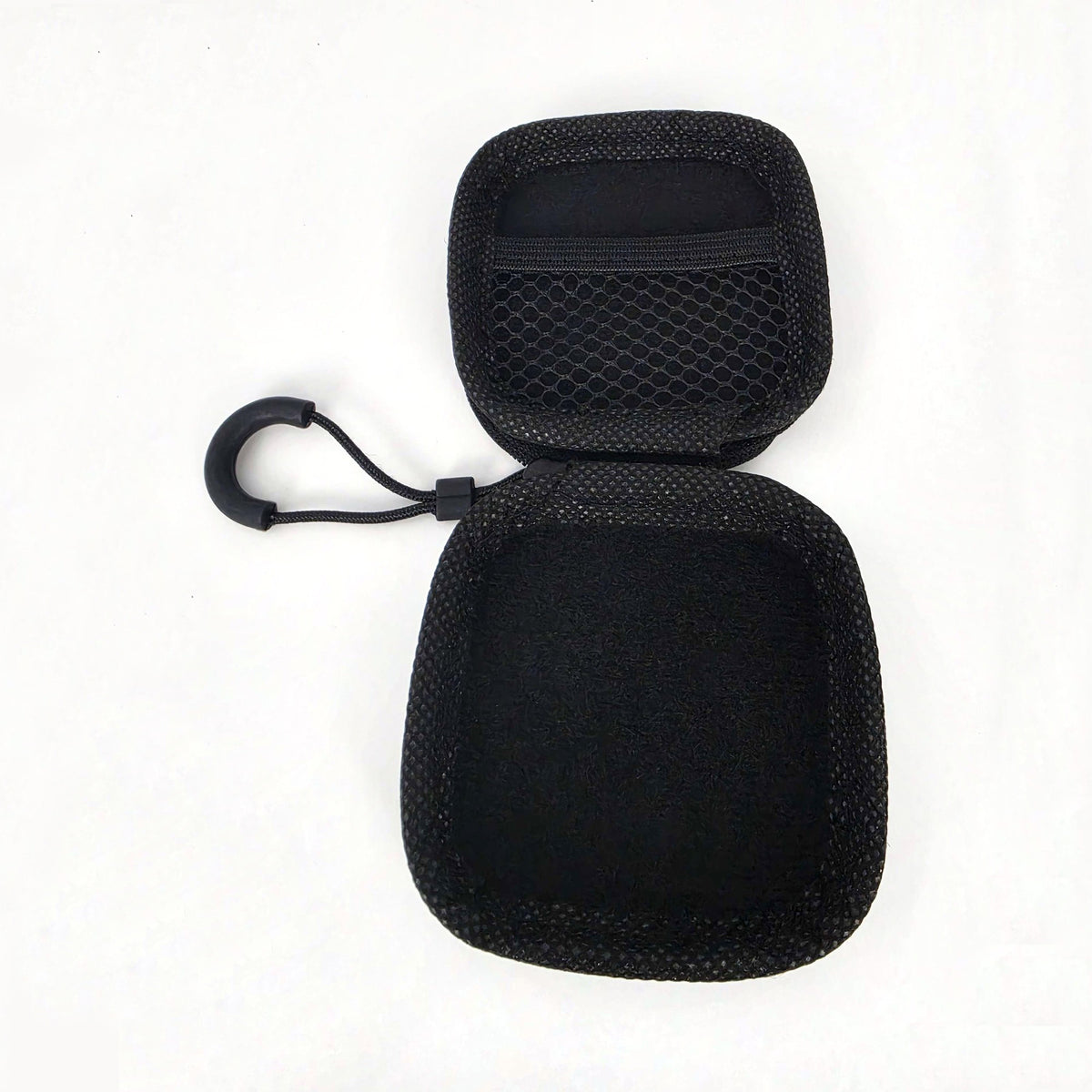 BFly Accessory Case open showing mesh lid pocket and padded interior