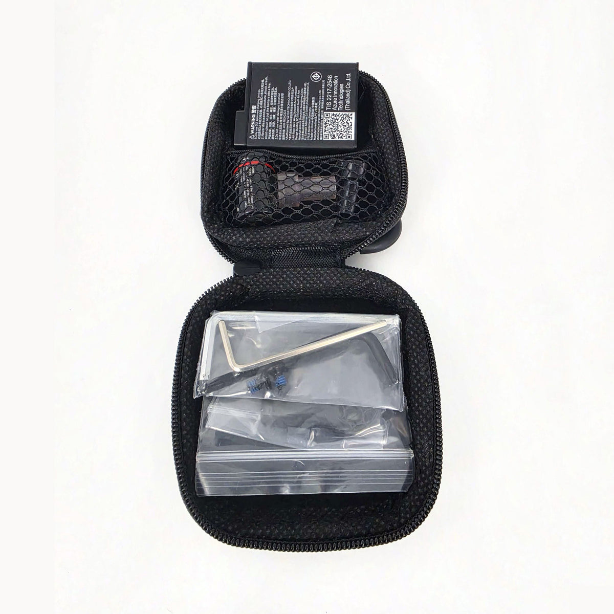 BFly Accessory Case carrying a spare battery, hex keys and small parts