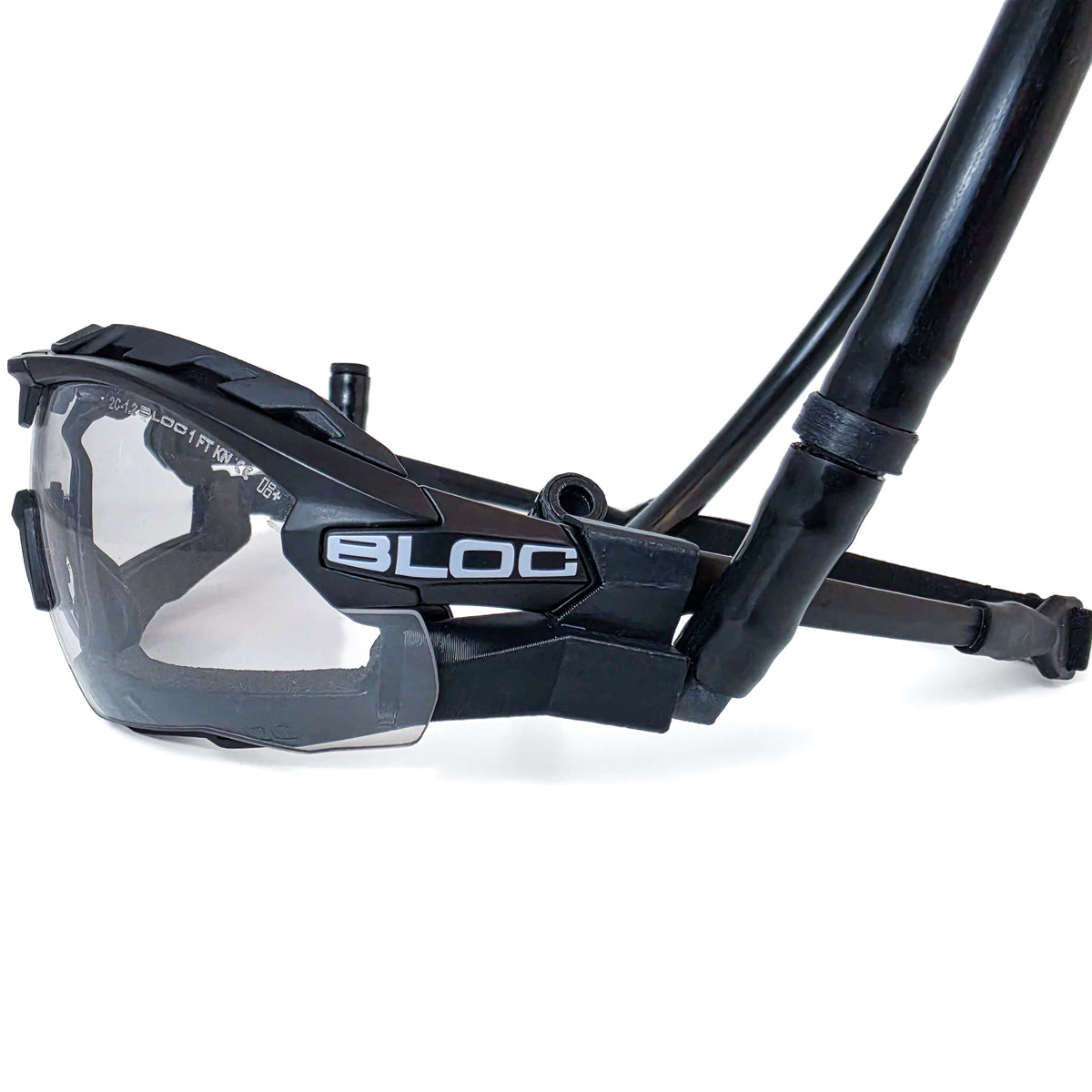 Inline magnetic connector installed on tubing routed to tactical eyewear