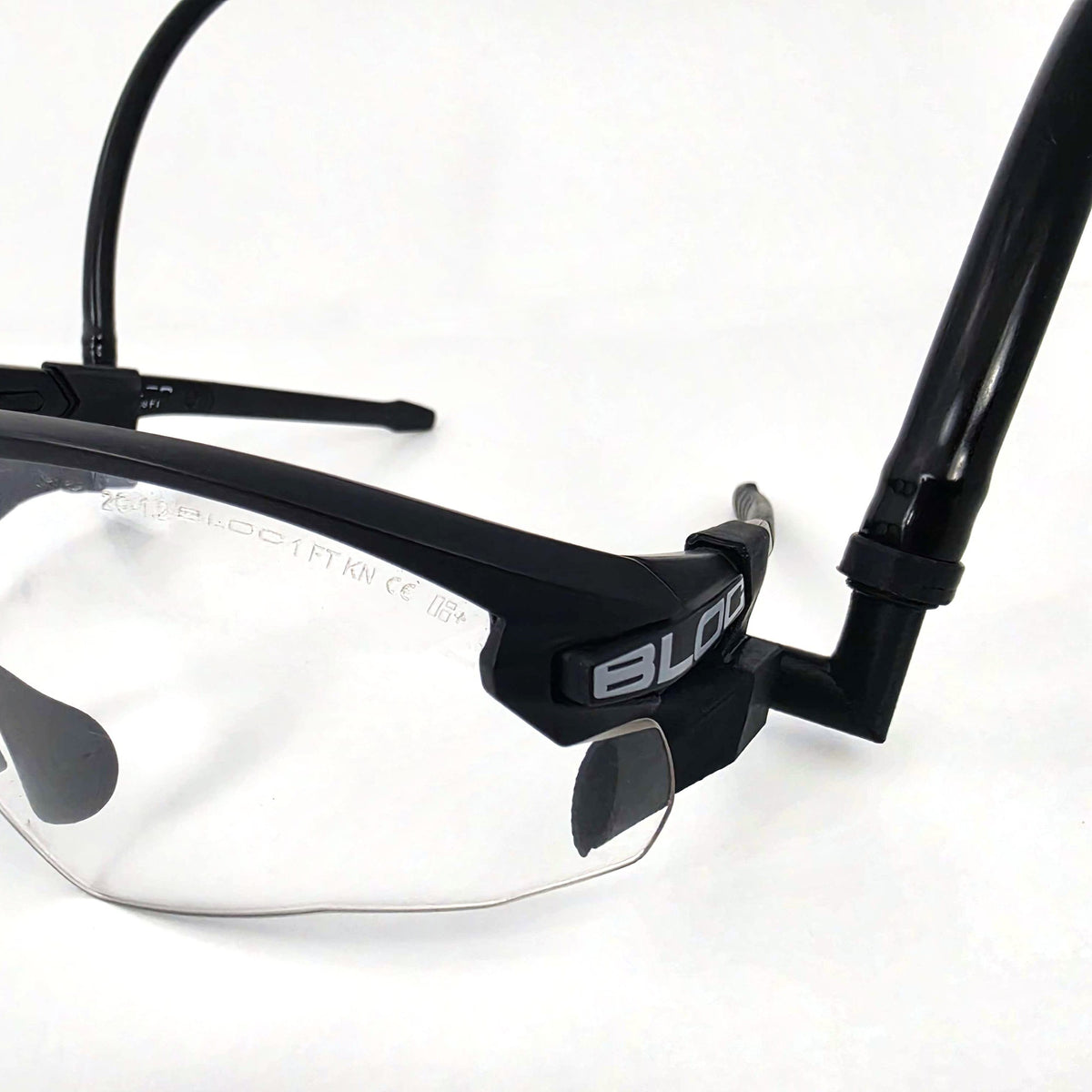 Echo offset inserts with N-Bore tubing on tactical glasses